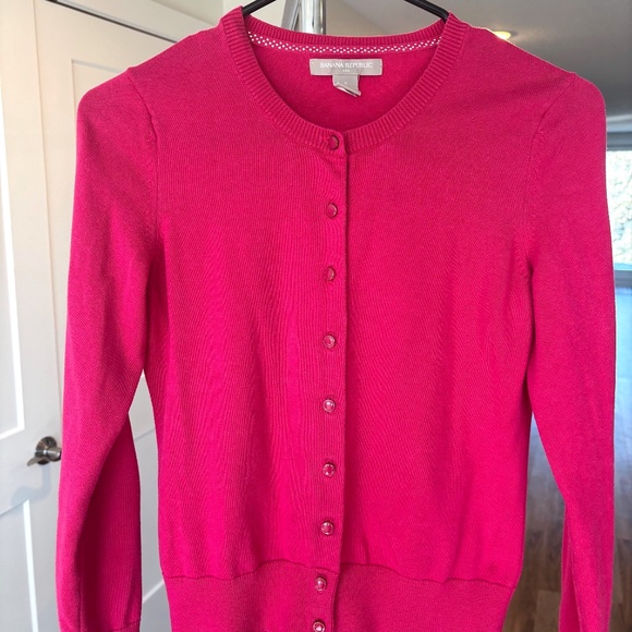 Banana Republic Hot Pink Cardigan Sweater - Small (EUC) - Picture 2 of 5